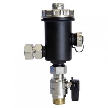 Фильтр самоочищающийся магнитный  3/4'' вн/вн дешламатор для котла , корпус черн. пластик VRT