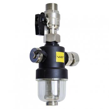 Фильтр самоочищающийся магнитный 3/4'' вн/вн дешламатор для котла, с прозрачн. колбой VRT