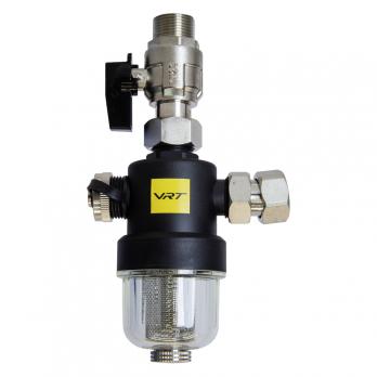 Фильтр самоочищающийся магнитный 3/4'' вн/вн дешламатор для котла, с прозрачн. колбой VRT