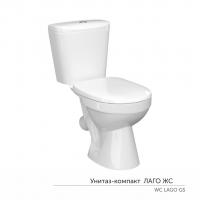 Унитаз-компакт "Лаго" ЖС Инкоэр (ниж.подв.,кос. выпуск,сид.дюропласт 2кн арм.) КЕРАМИН
