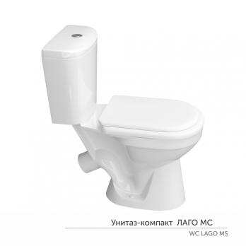 Унитаз-компакт "Лаго" МС Инкоэр (ниж.подв.,кос. выпуск,сид.полип. 2кн арм.) КЕРАМИН