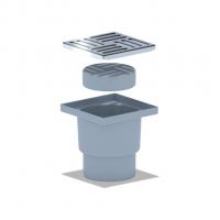 110 трап с вертик. спуском, н/рег решетка 150х150 нерж СУХОЙ АНИ пласт TQ1212