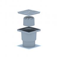 110 трап с вертик. спуском, н/рег решетка 150х150 пласт. АНИ пласт TA1210