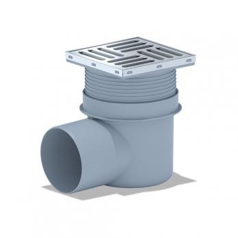 110 трап с гориз. спуском, рег решетка 150х150 нерж. АНИ пласт TA1612