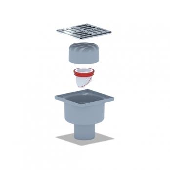 50 трап с верт. спуском, с реш 100х100 нерж, СУХОЙ АНИ пласт TQ5202