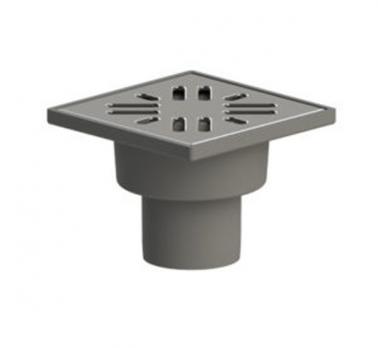 50 трап с вертик. спуском  ПП решетка 100*100 нерж. сталь ТП 100.50-100VSHs ТАТПОЛИМЕР