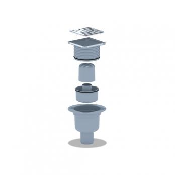 50 трап с вертик. спуском, рег решетка 100х100 нерж АНИ пласт TA5702