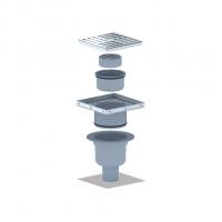 50 трап с вертик. спуском, рег решетка 150х150 нерж, СУХОЙ АНИ пласт TQ5712