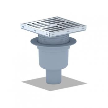 50 трап с вертик. спуском, рег решетка 150х150 нерж, СУХОЙ АНИ пласт TQ5712