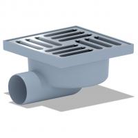 50 трап с гориз. спуском, н/рег решетка 150х150 нерж, СУХОЙ АНИ пласт TQ5112