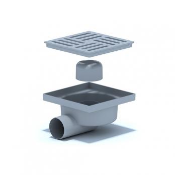 50 трап с гориз. спуском, н/рег решетка 150х150 пласт АНИ пласт TA5110