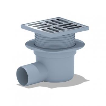 50 трап с гориз. спуском, рег решетка 120х120 нерж АНИ пласт TA5614