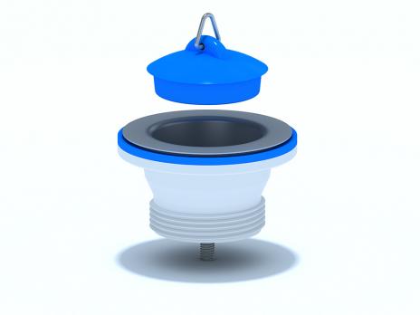 Выпуск 1 1/2" с нерж. сеткой М105 АНИ пласт (с пробкой)