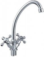 Смеситель для кухни 1/2 кер F4008-2 FRAP КРЕСТ (выс.пов.излив, п/гайку, хром, силумин)