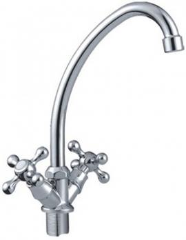 Смеситель для кухни 1/2 кер F4008-2 FRAP КРЕСТ (выс.пов.излив, п/гайку, хром, силумин)