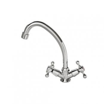 Смеситель для кухни 1/2 кер F4008 FRAP КРЕСТ (выс.пов.излив, п/шпильку, хром, силумин)