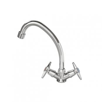 Смеситель для кухни 1/2 кер F4020-2 FRAP КРЕСТ (выс.пов.излив, п/ гайку, хром, силумин)