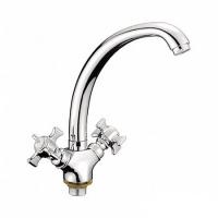 Смеситель для кухни 1/2 кер L5911 Ledeme БАБОЧКА на гайке, тол.гусак, силумин