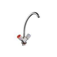 Смеситель для кухни 1/2 рез Казань КС-55 55111 короткий излив бел пласт мах