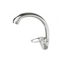 Смеситель для кухни 40к F4128-2 FRAP с отв бок.ручка (выс.пов. излив, хром, п/гайку, силумин)