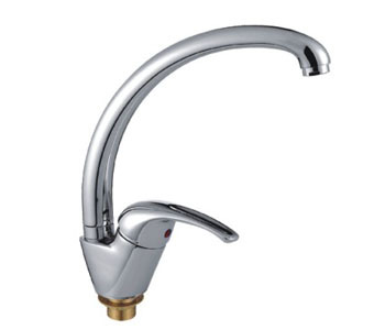 Смеситель для кухни 40к F4129-2 FRAP б/отв бок.ручка (выс.пов. излив, п/гайку, хром, силумин)