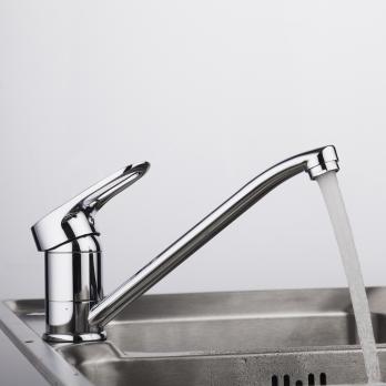 Смеситель для кухни 40к F4904 FRAP (плоский пов.излив, п/гайку, хром, латунь)