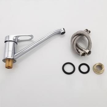 Смеситель для кухни 40к F4904 FRAP (плоский пов.излив, п/гайку, хром, латунь)