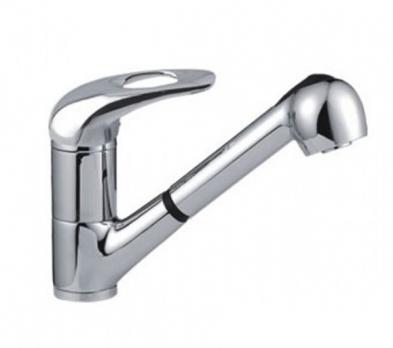 Смеситель для кухни душ 40к F6002-B FRAP (ВЫДВИЖ.ЛЕЙКА, п/шпильку, хром, силумин)