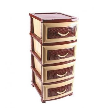 Комод ДЕЛЬФИН 4 ярус беж/коричневый В95*Ш38*Г47