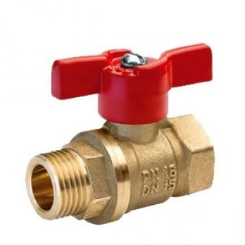 Кран шаровой 1/2'' вн/нар бабочка 11Б27п1 БАЗ Standart PN40