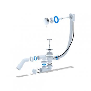 Обвязка на ванну  1 1/2*40 полуавтомат регулир Е321 (ЕМ321) АНИ пласт (пластик. хром)