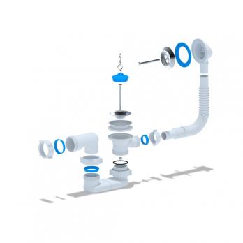 Обвязка на ванну 1 1/2*40 с вып. и переливом плоский  Ani Е050 АНИ пласт