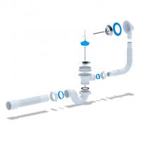 Обвязка на ванну 1 1/2*40 с вып. и переливом с гофрой Ani Е155 АНИ пласт