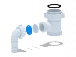 Отвод для стир. машины 1 1/2"*1 1/2 М110 АНИ пласт