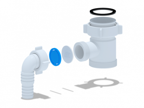 Отвод для стир. машины 1 1/2"*1 1/2 М110 АНИ пласт