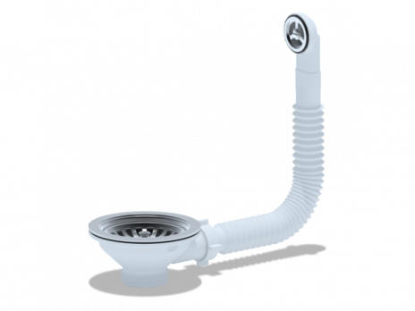 Перелив Ани д/мойки 3 1/2(диам.90мм) N320S АНИ пласт гибкий круг.вертик.корпус