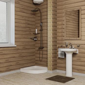 Поддон полукруг 0,9*0,9*0,15 стальной d 50 MIXLINE