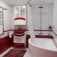 Тумба д/ванной "РАДУГА-52" красная под раковину Альфана-52 (ОК)