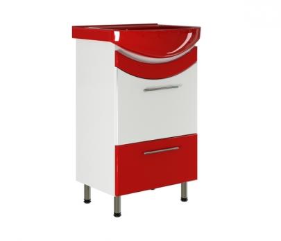 Тумба д/ванной "РАДУГА-52" красная под раковину Альфана-52 (ОК)
