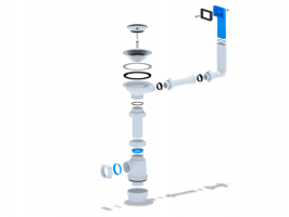 Сифон 3 1/2*40 Ani Грот с жестким прямоуг переливом А0145 АНИ пласт