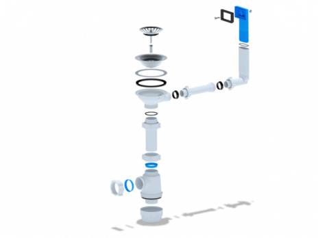 Сифон 3 1/2*40 Ani Грот с жестким прямоуг переливом А0145 АНИ пласт