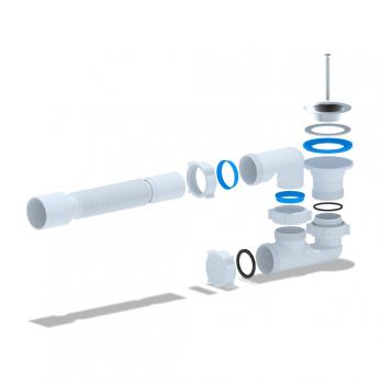 Сифон для душ.поддона 40*40 Ani регулируемый с гофрой 40*50 Е215 АНИ пласт
