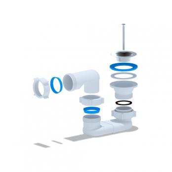 Сифон для душ.поддона 40*40 плоский Ani Е010 АНИ пласт