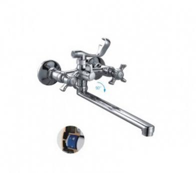 Смеситель для ванны и раковины 1/2 кер F2124 FRAP картриджн перекл (L излив, хром, латунь)
