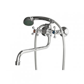 Смеситель для ванны и раковины 1/2 кер F2208-2 FRAP картридж перекл КРЕСТ, S излив, хром, латунь