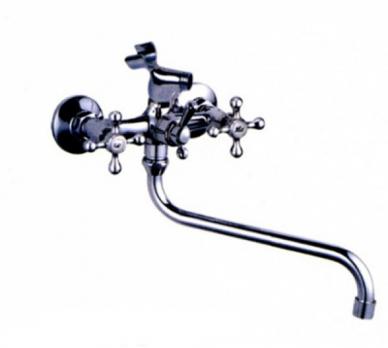 Смеситель для ванны и раковины 1/2 кер L2208 Ledeme КРЕСТ с шар перекл, латунь