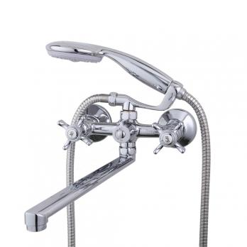 Смеситель для ванны и раковины 1/2 кер F2224 FRAP с шар перекл КРЕСТ (L излив, хром, латунь),