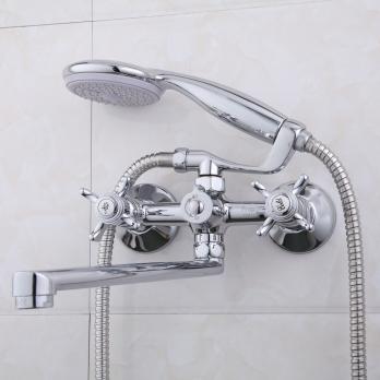 Смеситель для ванны и раковины 1/2 кер F2224 FRAP с шар перекл КРЕСТ (L излив, хром, латунь),