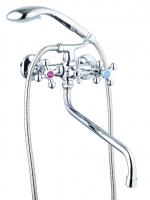 Смеситель для ванны и раковины 1/2 кер Glauf QTZ7-B856 шаровый перекл КРЕСТ