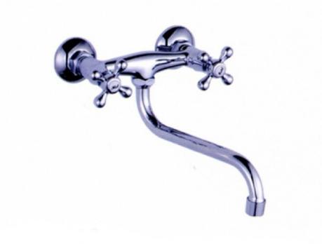 Смеситель для кухни настенный 1/2 кер L4608 Ledeme нижний, силумин